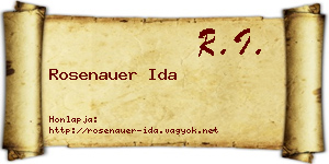 Rosenauer Ida névjegykártya